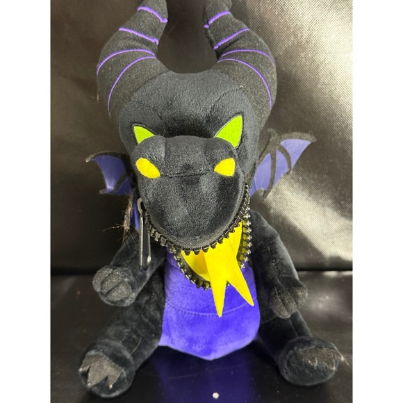 Disney Villains Maleficent‎ Dragon Plush Stuffed Animal Toy Black Purple Yellow - Picture 3 of 9